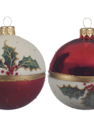 Kerstbal glas hulst